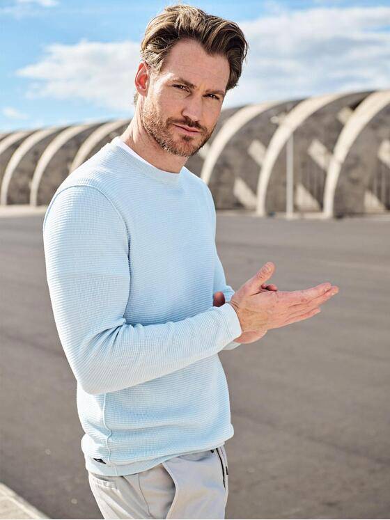 engbers Herren Pullover strukturiert Hellblau 38703