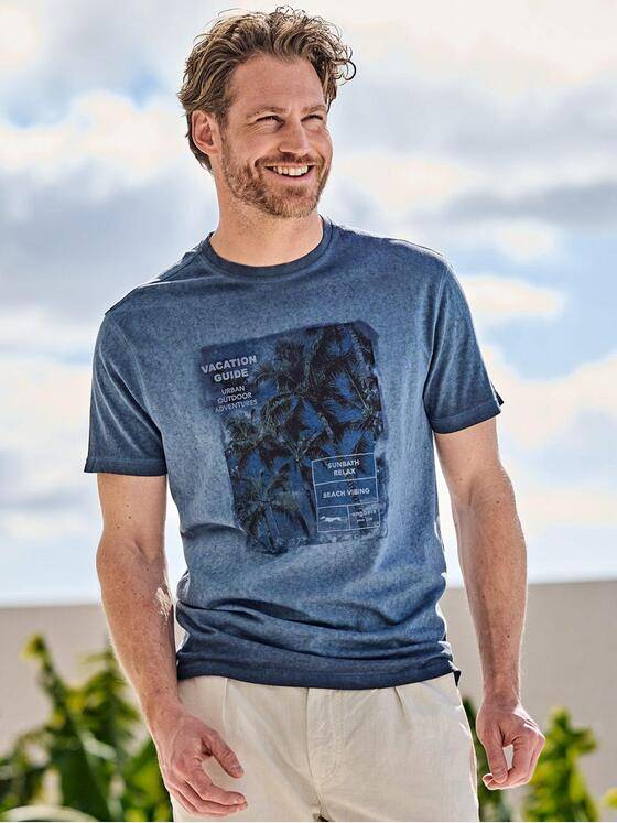 engbers Herren T-Shirt uni Saphirblau 38973