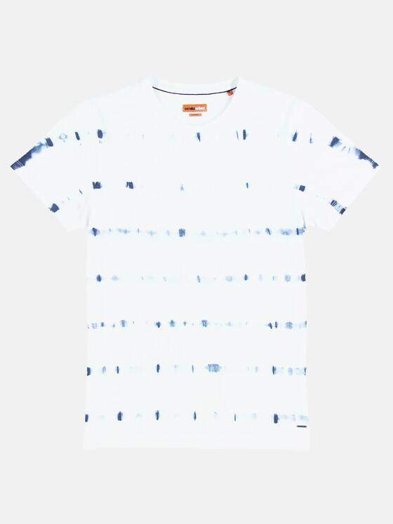 emilio adani Herren Batik-Shirt Weiß 31065