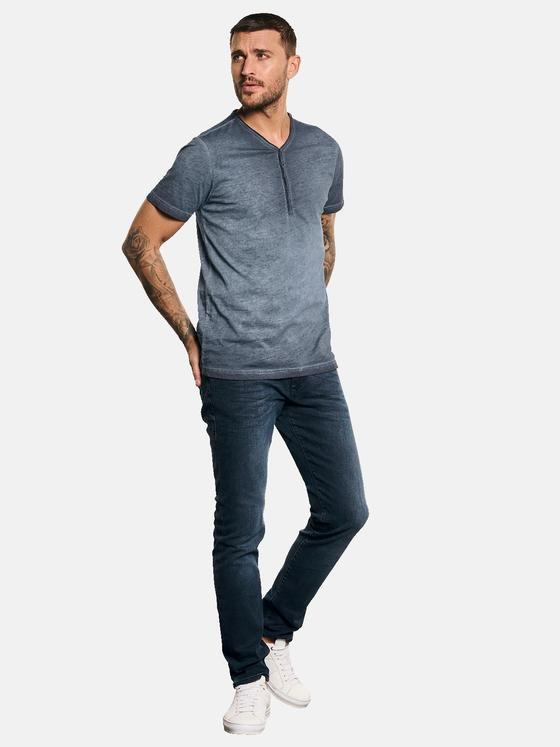 emilio adani Herren Henley T-Shirt Blau 32765