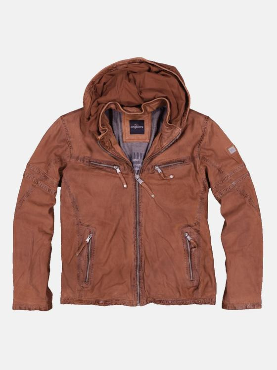 engbers Herren Lederjacke aus Nubuk Orange 32594