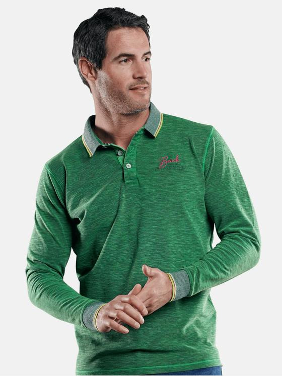 engbers Herren Poloshirt in Flammgarnoptik Cyangruen 29217