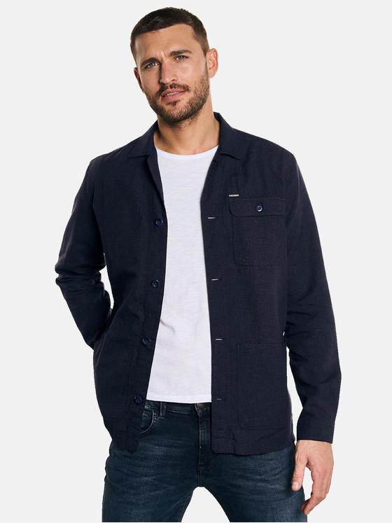 emilio adani Herren Hemd uni Blau 32838