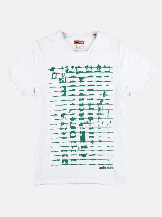 emilio adani Herren Bio-Baumwoll-T-Shirt Weiß 29184