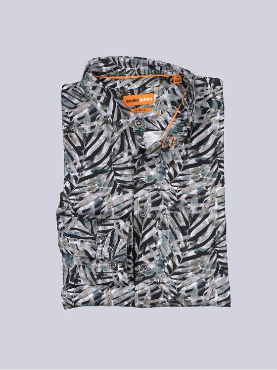 emilio adani Herren Langarm-Hemd slim fit Grün 35577