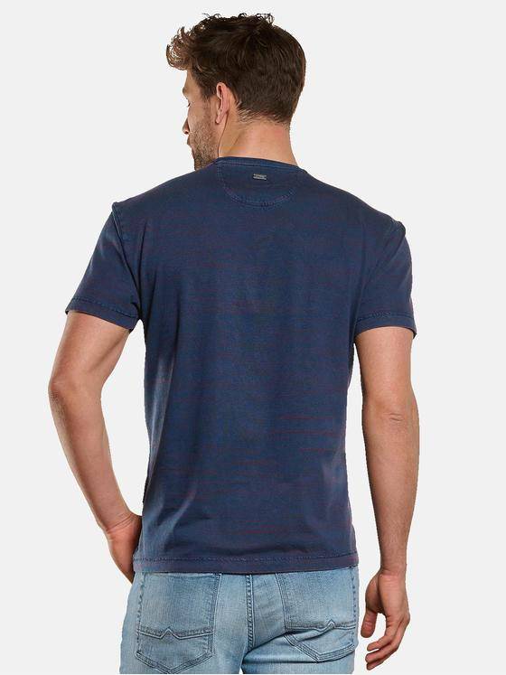 engbers Herren Rundhals T-Shirt gestreift Blau 33114