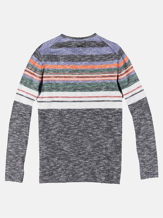 engbers Herren Gestreifter Rundhalspullover Saphirblau 30434