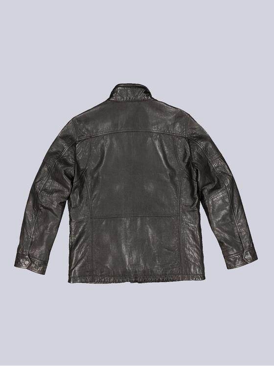 ENGBERS GERMANY Herren Lederjacke mit innovativer Warenoberfläche Braun 35440