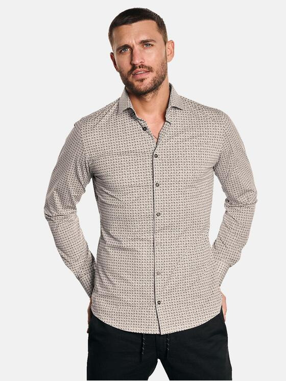 emilio adani Herren Funktions-Hemd gemustert Braun 32978