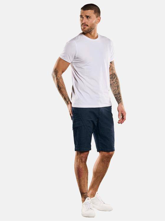 emilio adani Herren Bermuda-Cargo mit Leinen-Anteil Blau 33208