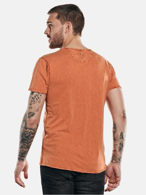 emilio adani Herren T-Shirt Rundhals Orange 31925