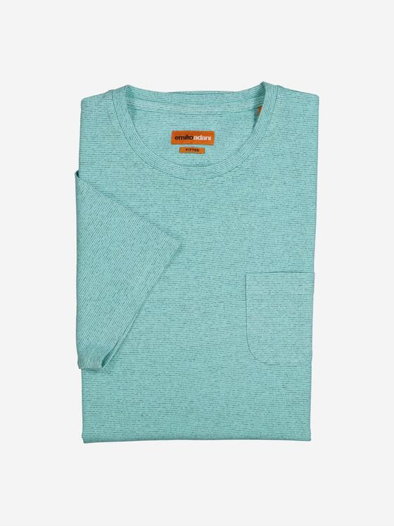 emilio adani Herren T-Shirt meliert Türkis 36831