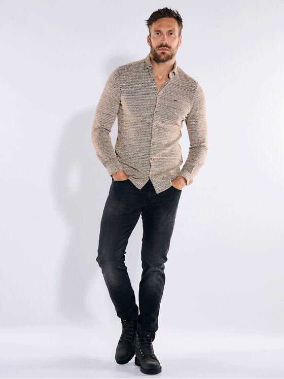 emilio adani Herren Langarm-Hemd slim fit Braun 36221