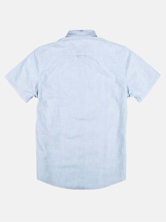 emilio adani Herren Baumwollhemd mit gewebtem Floralmuster Blau 29431