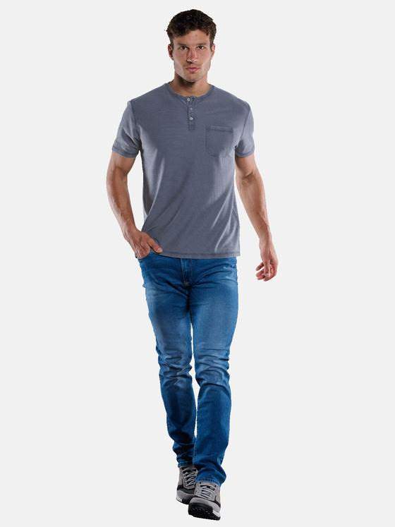 engbers Herren Henley-Shirt strukturiert Saphirblau 33409