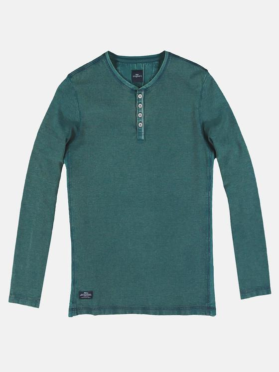 engbers Herren Henley Shirt mit schöner Waffelstruktur Dunkelgruen 30041