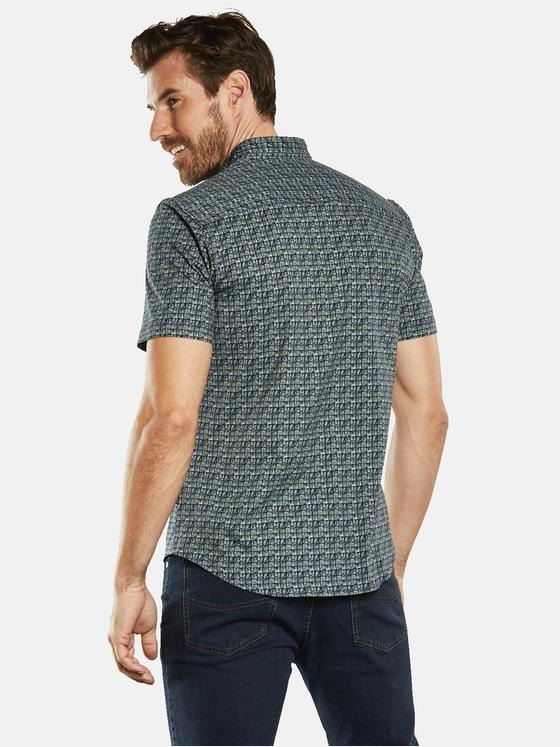 engbers Herren Kurzarm-Hemd gemustert Gruen 34670