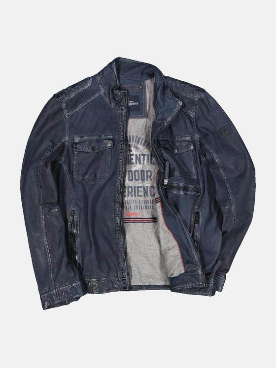 engbers Herren Lederjacke Saphirblau 33307