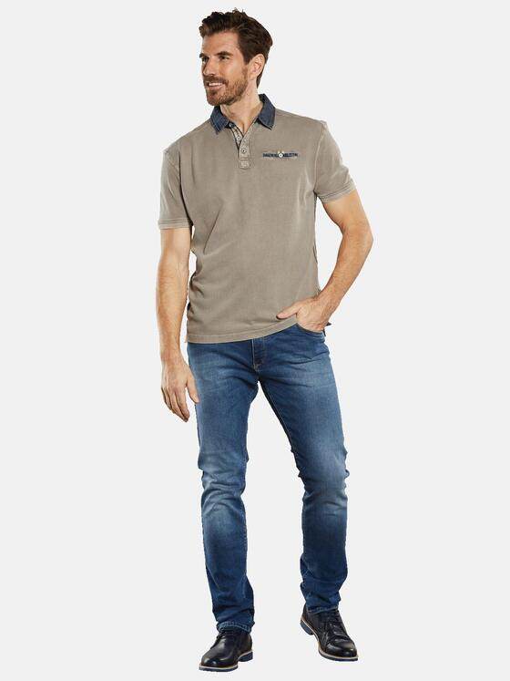 engbers Herren Polo-Shirt strukturiert Beige 34336