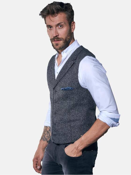 emilio adani Herren Gefütterte Sakkoweste Anthrazit 30786