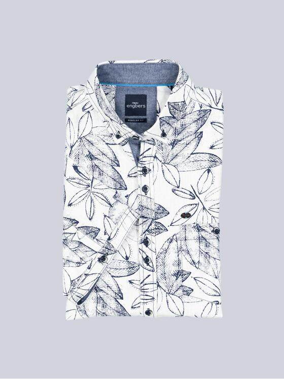 engbers Herren Kurzarm-Hemd gemustert Marineblau 38286