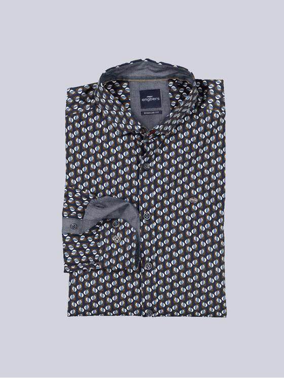 engbers Herren Langarm-Hemd gemustert Blau 35599