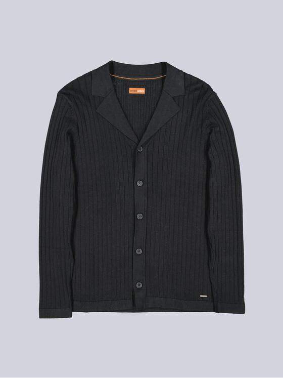 emilio adani Herren Strick-Sakko regular Schwarz 38694