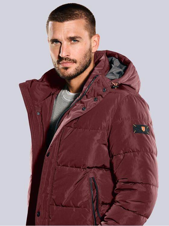emilio adani Herren Steppjacke mit Kapuze Rot 35508