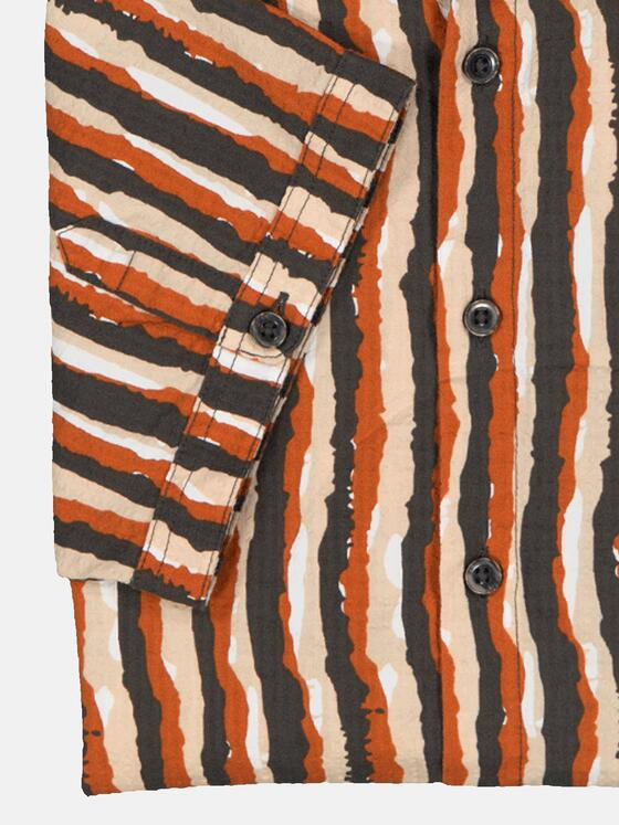 engbers Herren Kurzarm-Hemd gestreift Rostorange 36624