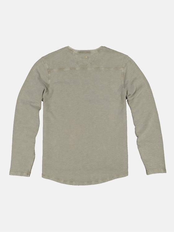 emilio adani Herren Langarm-Shirt mit besonderer Waschung Braun 33422