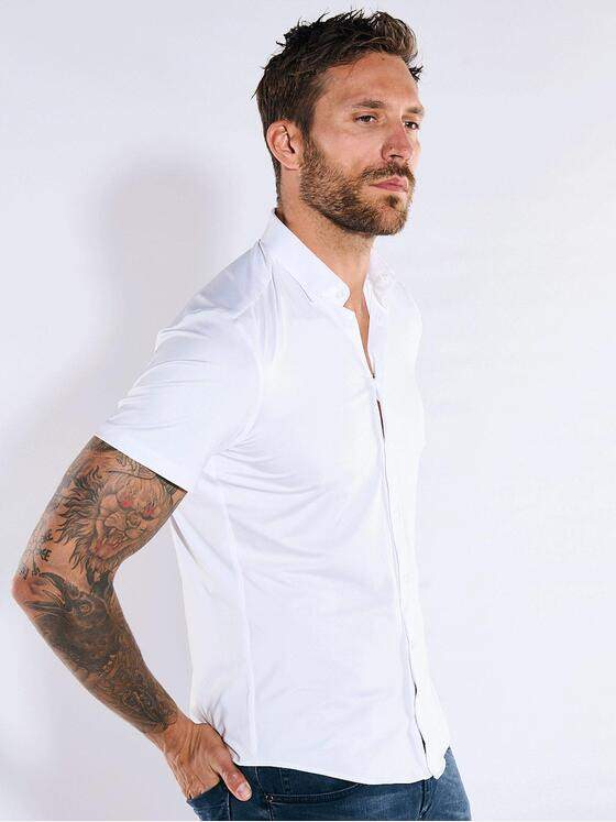 emilio adani Herren Funktionshemd aus Jersey Weiß 38798