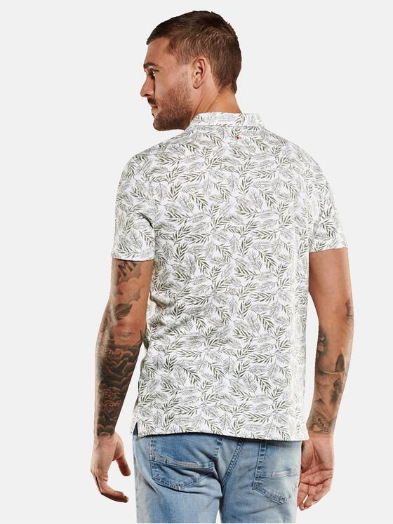 emilio adani Herren Polo-Shirt gemustert Weiß 34977
