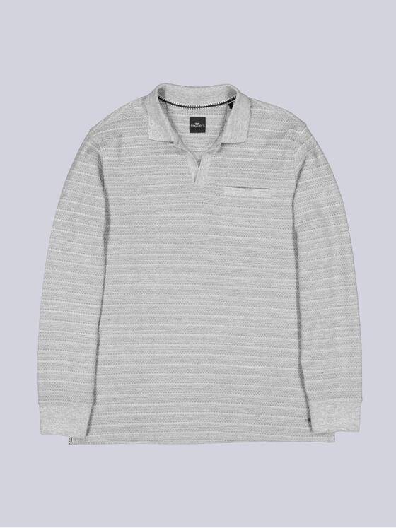engbers Herren Langarm-Shirt mit Polo-Kragen Silbergrau 38336
