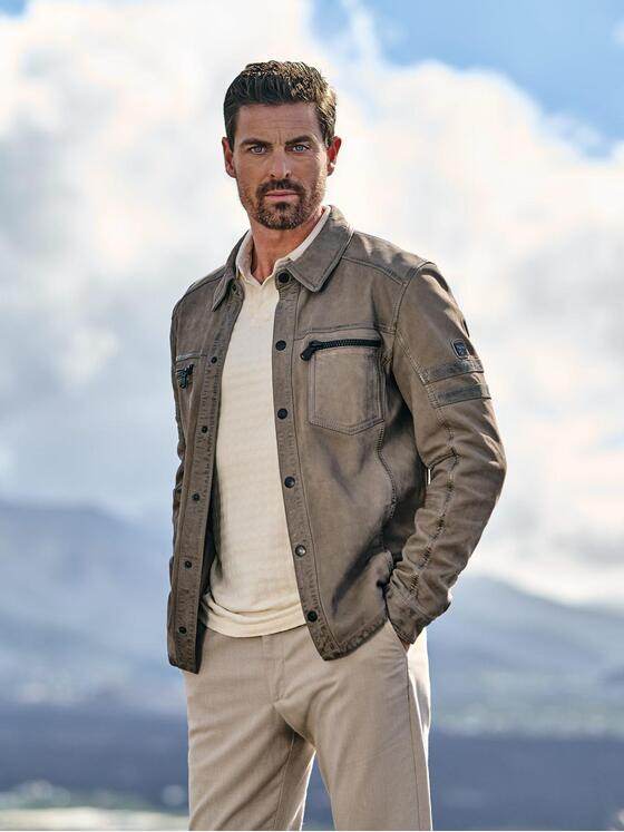 engbers Herren Lederjacke regular Grau 38407