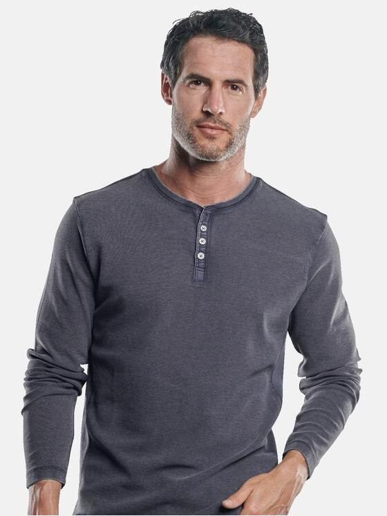 engbers Herren Lässiges Henley Shirt Grau 30278