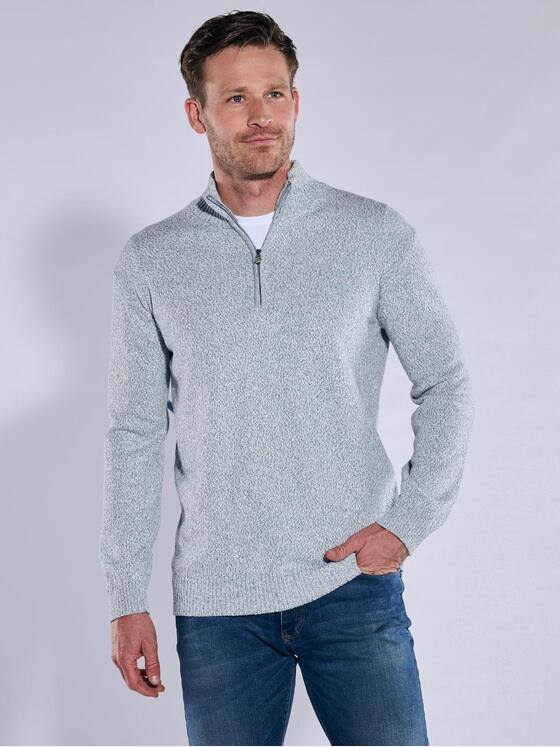 engbers Herren Pullover mit Stehkragen Hellblau 38206
