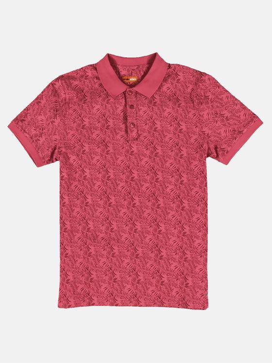emilio adani Herren Sommerliches Poloshirt mit Print Rot 31341