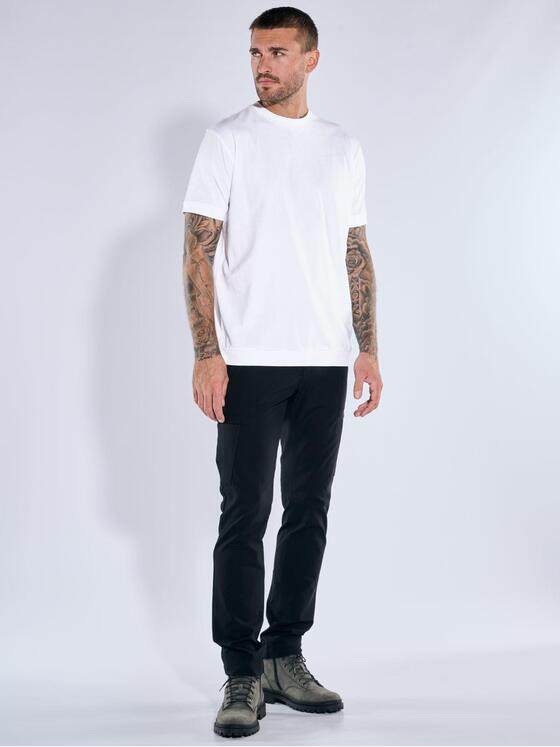 emilio adani Herren Rundhals T-Shirt Weiß 39311