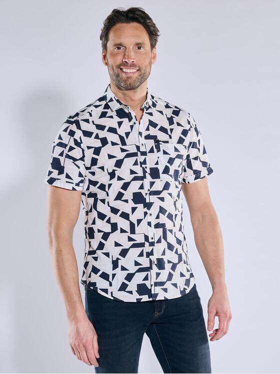 engbers Herren Kurzarm-Hemd aus Seersucker Saphirblau 38572