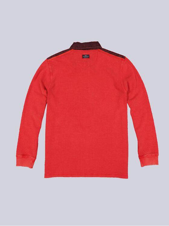engbers Herren Langarm-Shirt mit Polo-Kragen Rot 36153