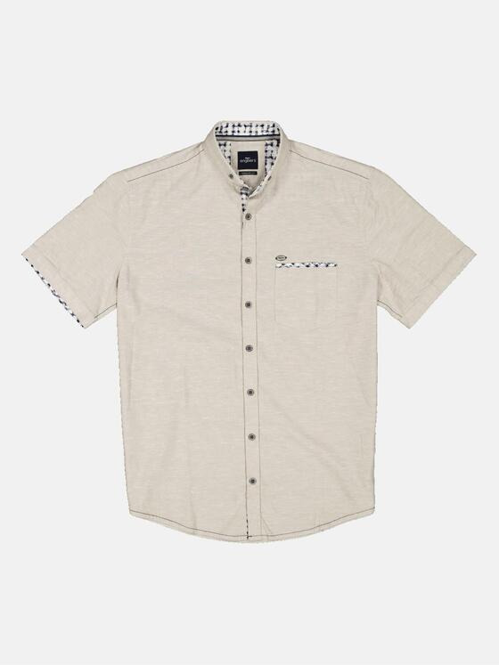 engbers Herren Kurzarm-Hemd mit Leinenanteil Sand 34726