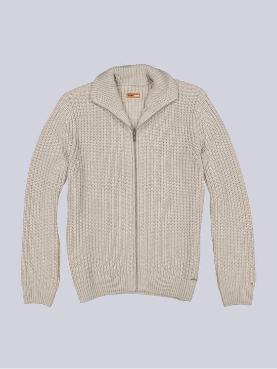 emilio adani Herren Strickjacke mit Stehkragen Beige 35756