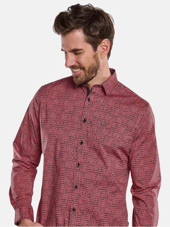 engbers Herren Hemd langarm Tomatenrot 34079