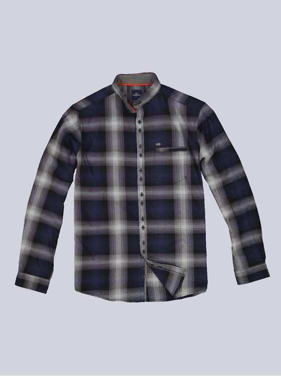 engbers Herren Langarm-Hemd kariert Saphirblau 34093