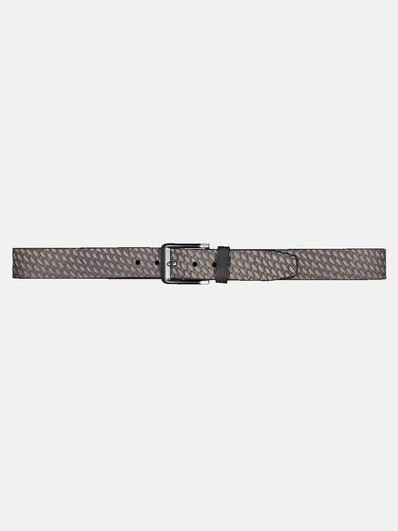 emilio adani Herren Ledergürtel mit Flechtmuster Grau 32883