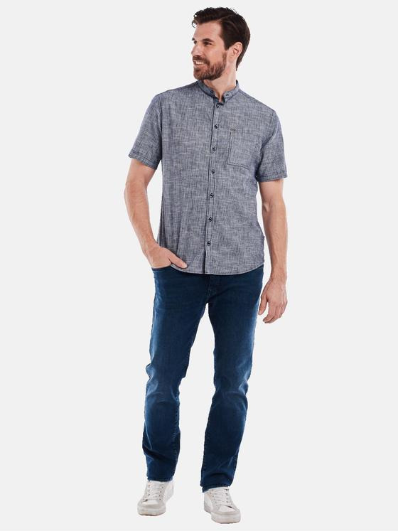 engbers Herren Kurzarm-Hemd uni Blau 34970