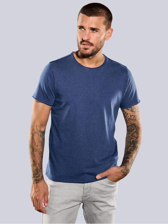 emilio adani Herren T-Shirt uni Blau 35350