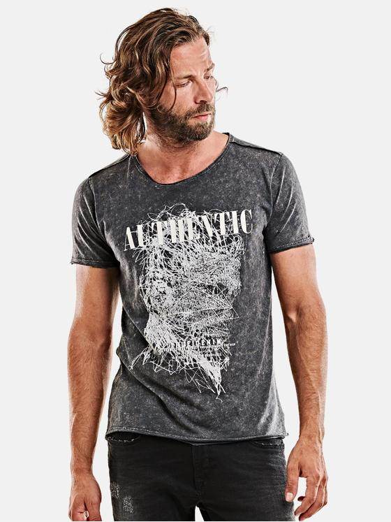 emilio adani Herren Rundhals T-Shirt Grau 26366