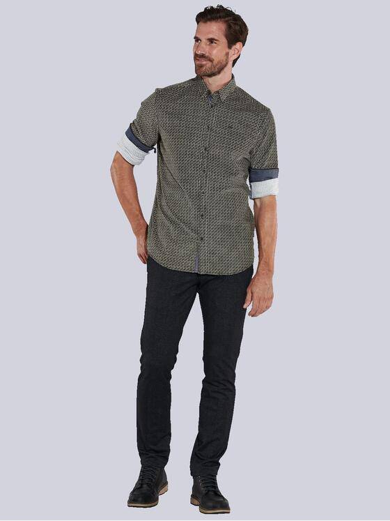 engbers Herren Langarm-Hemd aus Baby-Cord Grün 35604
