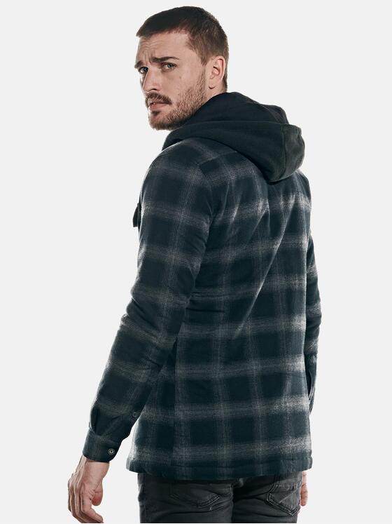 emilio adani Herren Overshirt im Karodesign Grau 31953